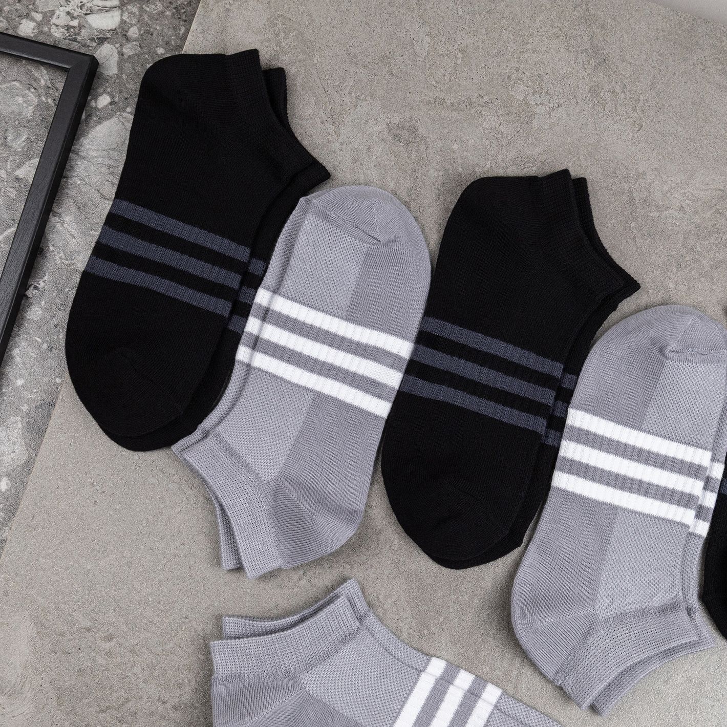 Носки женские 12 пар летние &laquo;Active Line &ndash; Black&Grey&raquo; хлопок премиум сегмент размер 35-38  68Н.6/70Н.6 фото
