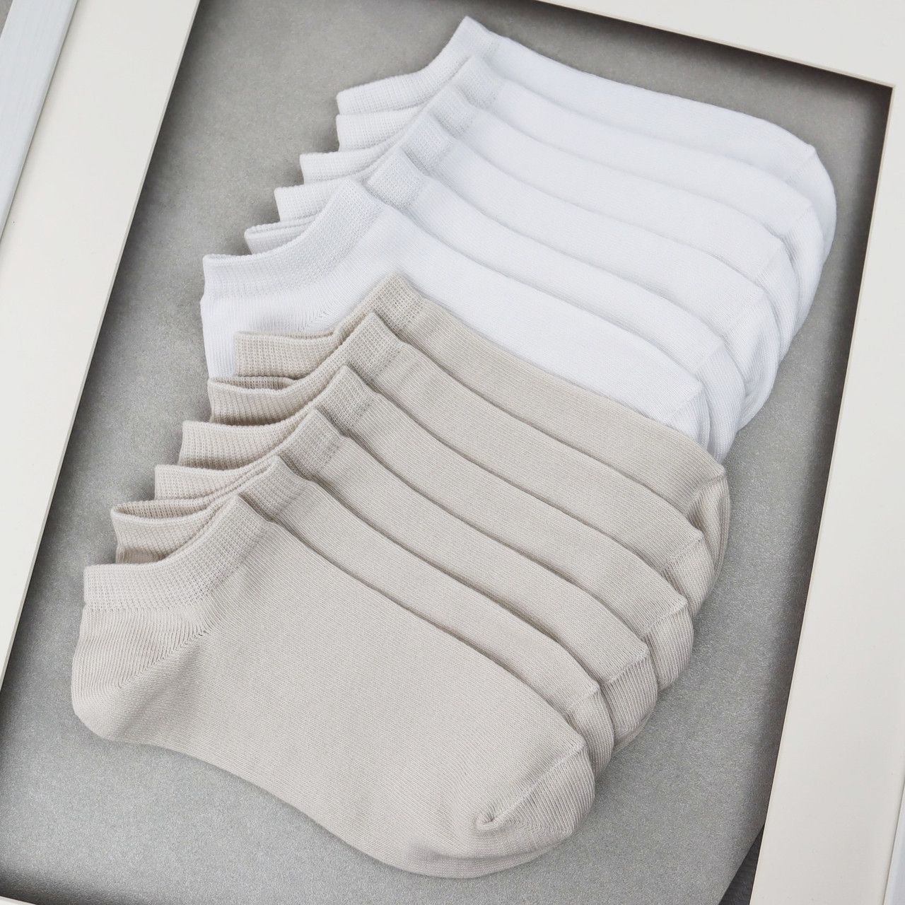Шкарпетки жіночі 12 пар &laquo;White&Beige&raquo; короткі бавовна преміум сегмент розмір 35-38 21006ds 47Н.6/56Н.6 фото