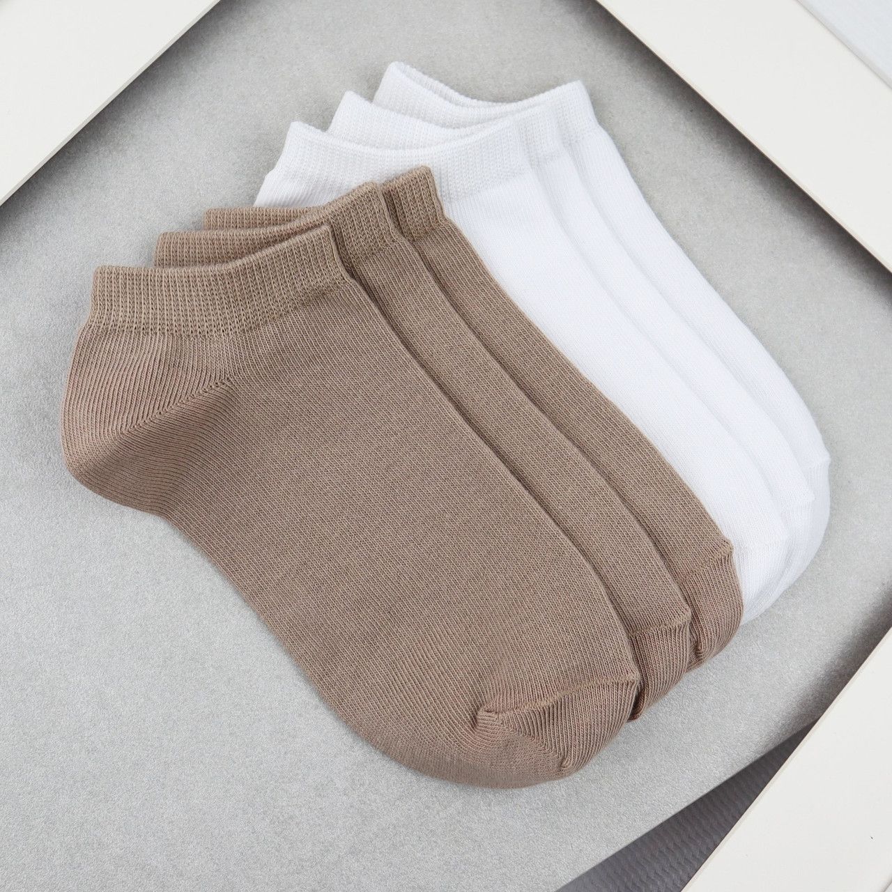 Носки женские 12 пар &laquo;White&Cocoa&raquo; короткие хлопок премиум сегмент размер 35-38 21006ds 47Н.6/53Н.6 фото