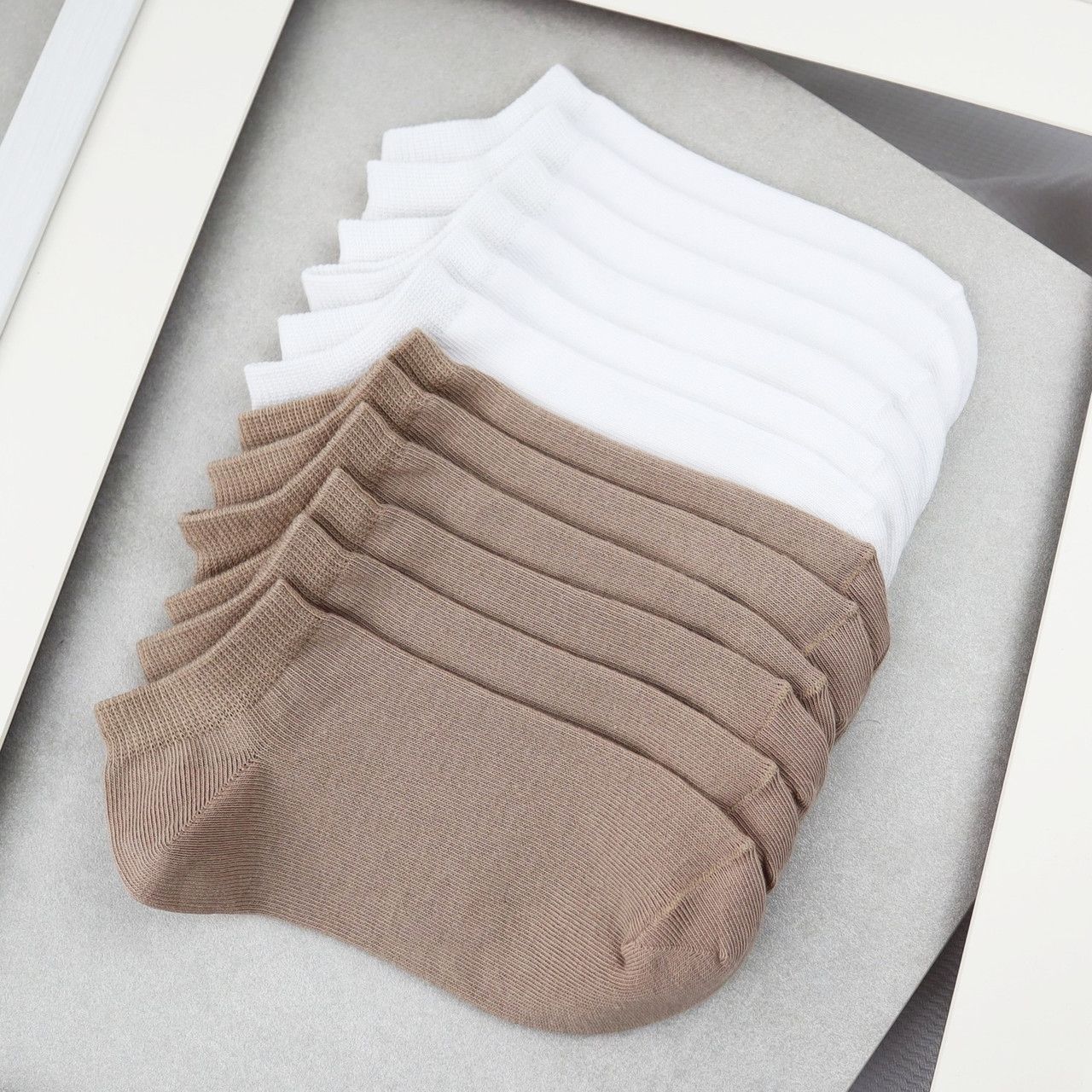 Носки женские 12 пар &laquo;White&Cocoa&raquo; короткие хлопок премиум сегмент размер 35-38 21006ds 47Н.6/53Н.6 фото