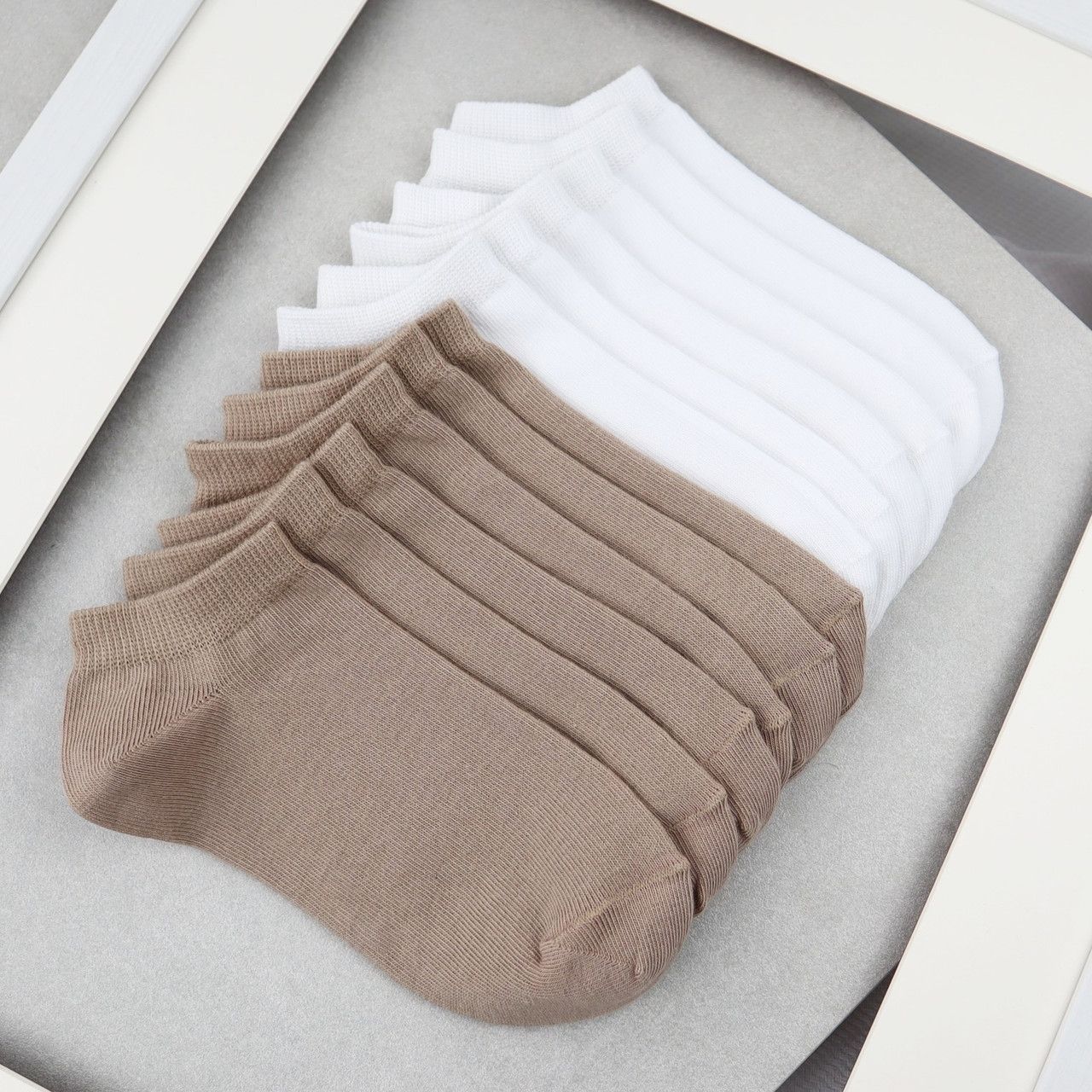 Носки женские 12 пар &laquo;White&Cocoa&raquo; короткие хлопок премиум сегмент размер 35-38 21006ds 47Н.6/53Н.6 фото
