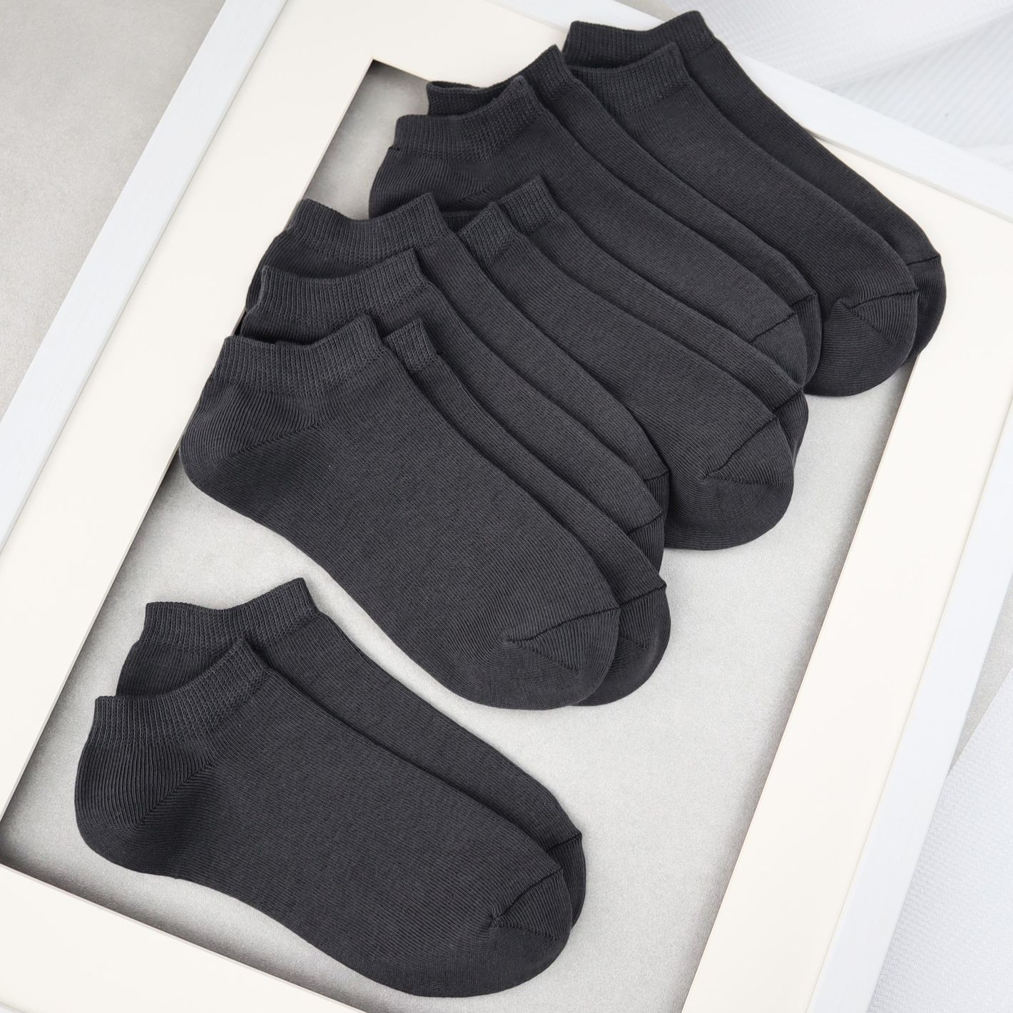 Носки женские 12 пар &laquo;Dark Grey&raquo; короткие хлопок премиум сегмент размер 35-38 21006ds 49Н.12 фото